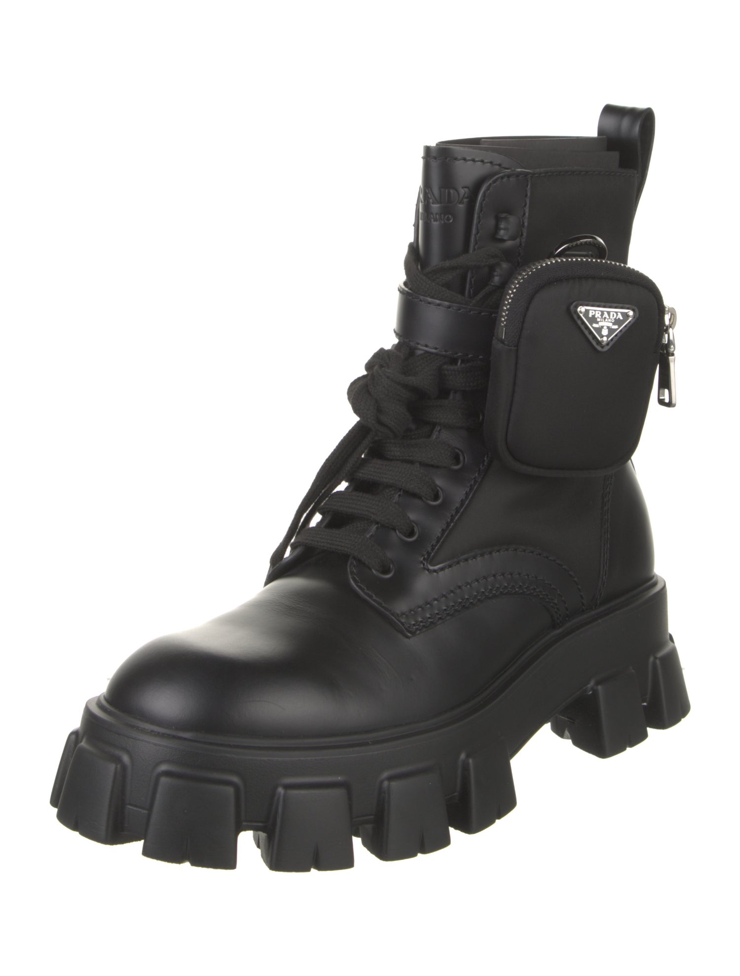 Prada Leather Combat Boots