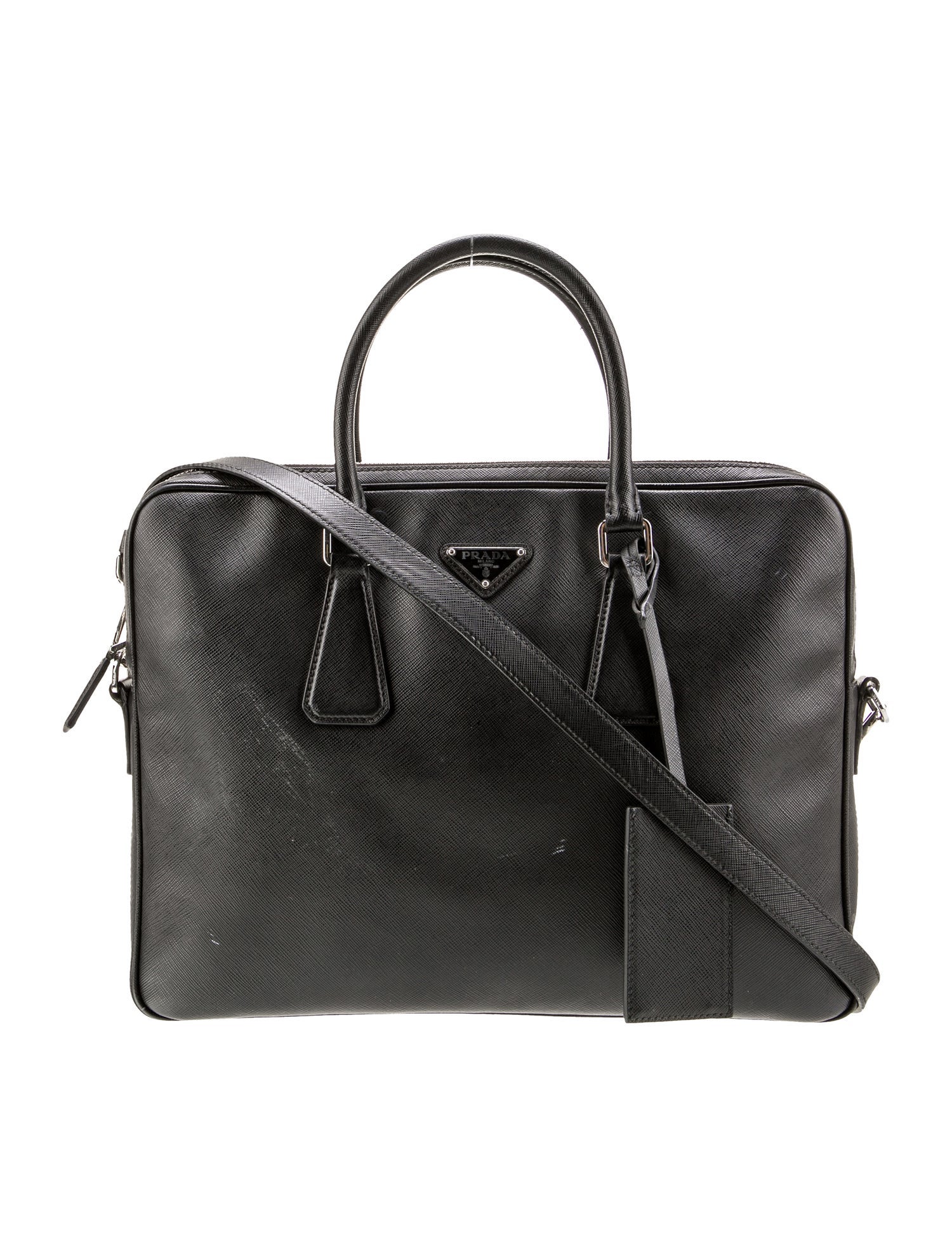 Prada Enameled Metal Triangle Briefcase