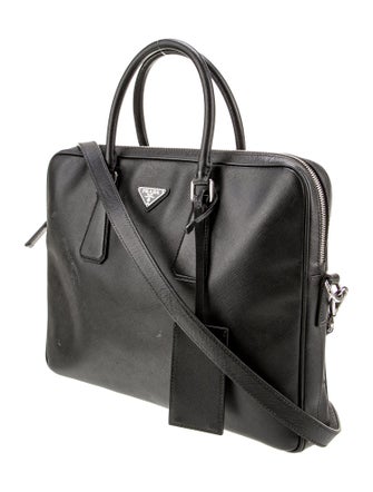 Prada Enameled Metal Triangle Briefcase