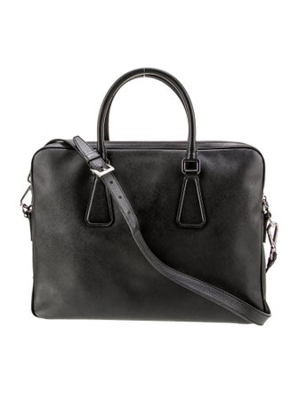 Prada Enameled Metal Triangle Briefcase