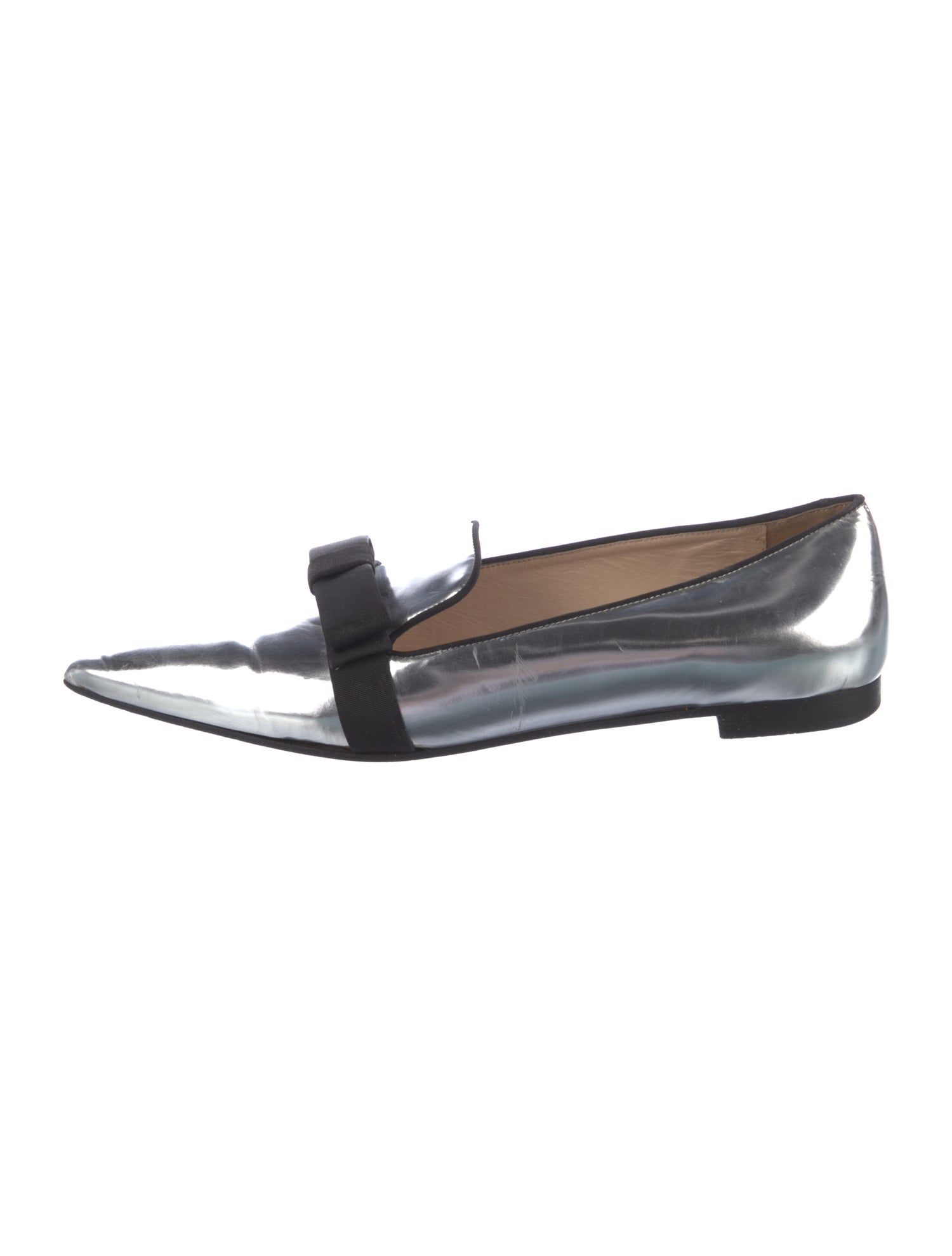 Prada Leather Bow Accents Loafers