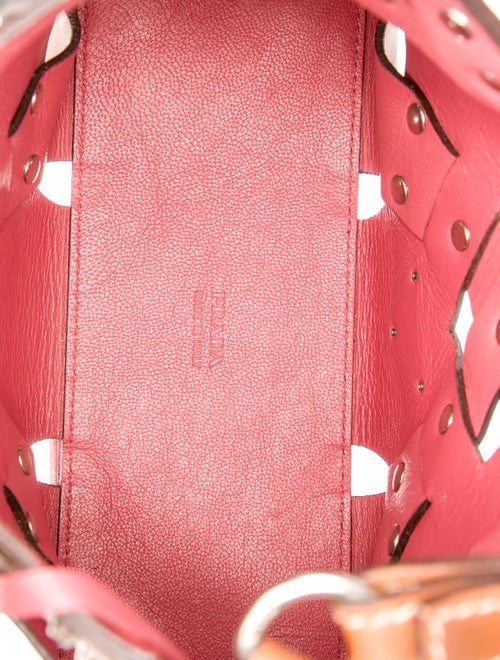 Prada Enameled Metal Triangle Shoulder Bag