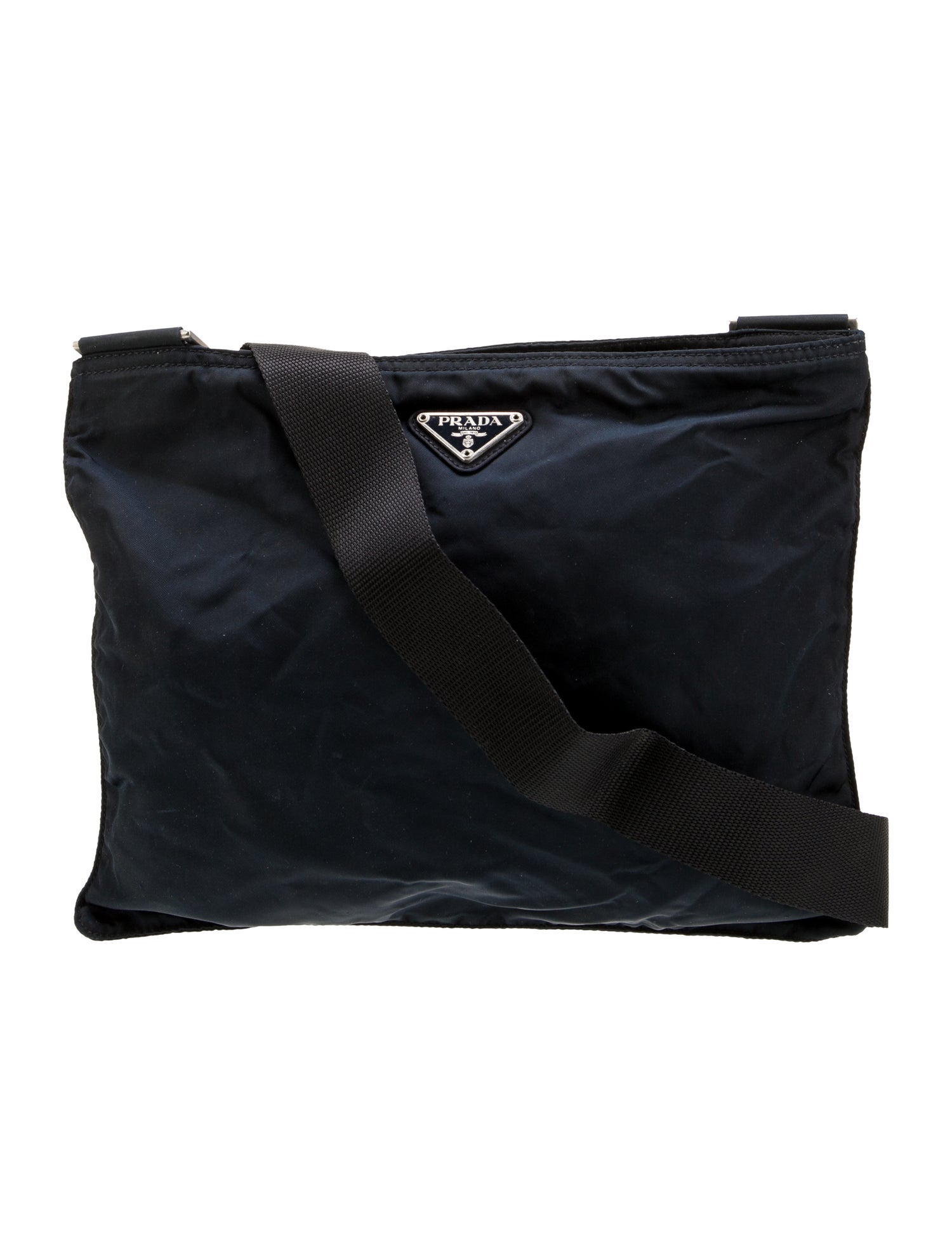 Prada Enameled Metal Triangle Portfolio