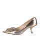 Prada Patent Leather Crystal Embellishments Pumps