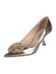Prada Patent Leather Crystal Embellishments Pumps