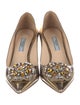 Prada Patent Leather Crystal Embellishments Pumps