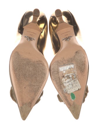 Prada Patent Leather Crystal Embellishments Pumps