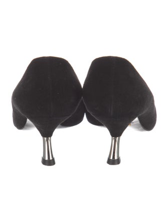 Prada Suede Crystal Embellishments Pumps