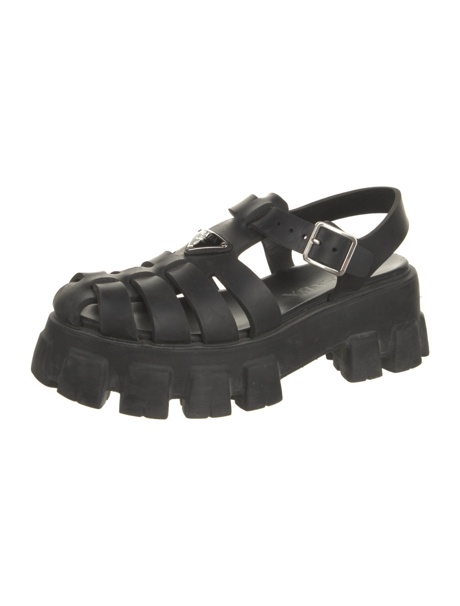 Prada Rubber Slingback Sandals