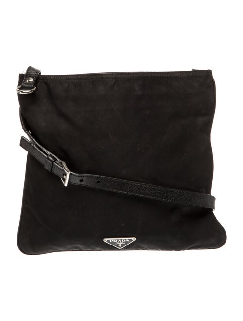 Prada Enameled Metal Triangle Messenger Bag