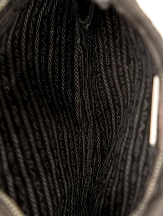 Prada Enameled Metal Triangle Messenger Bag