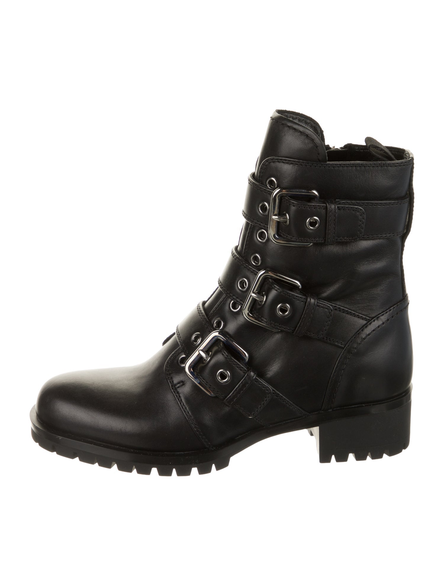 Prada Leather Combat Boots