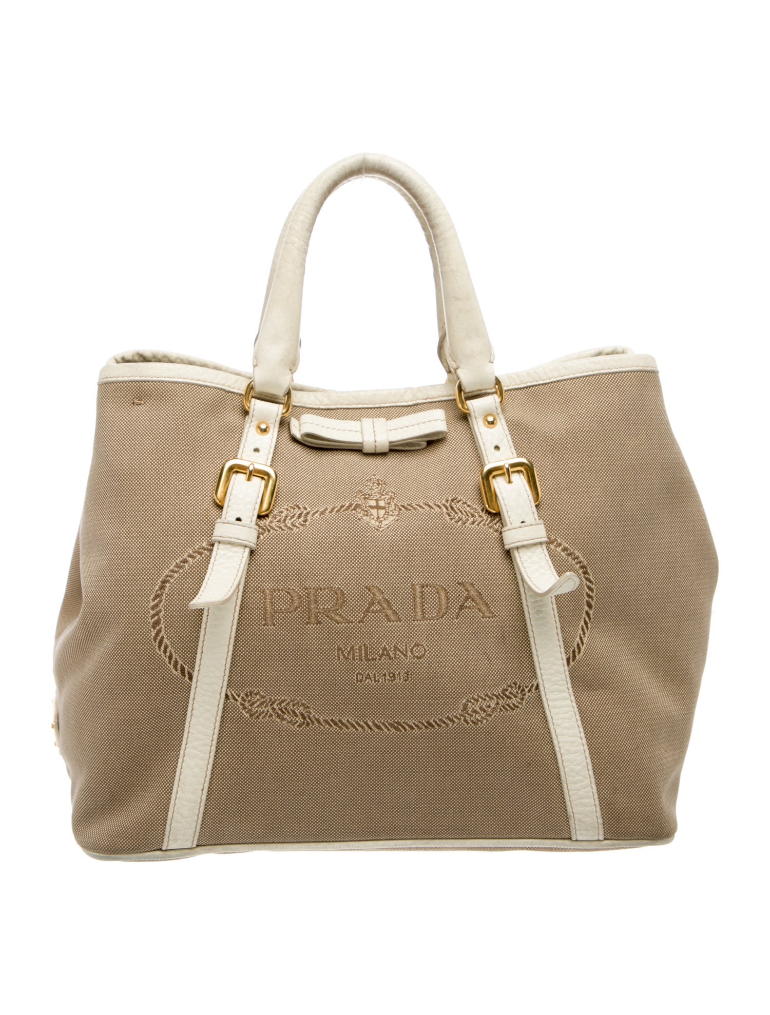 Prada Enameled Metal Triangle Top Handle Bag