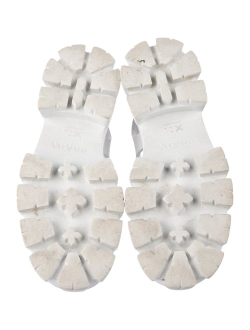 Prada Enameled Metal Triangle Rubber Sandals