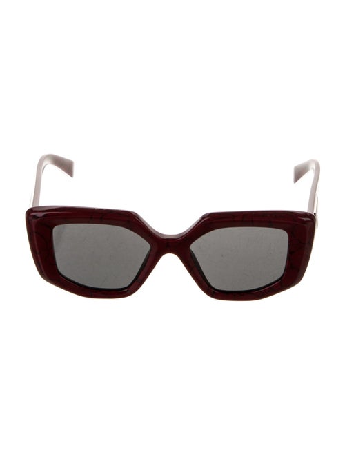 Prada Enameled Metal Triangle Oversize Sunglasses