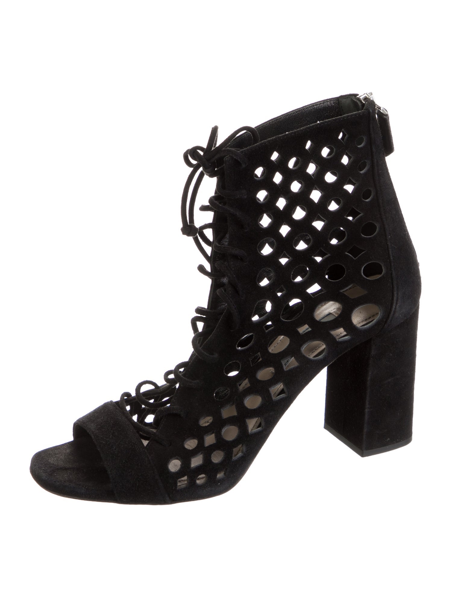 Prada Suede Lasercut Accents Pumps