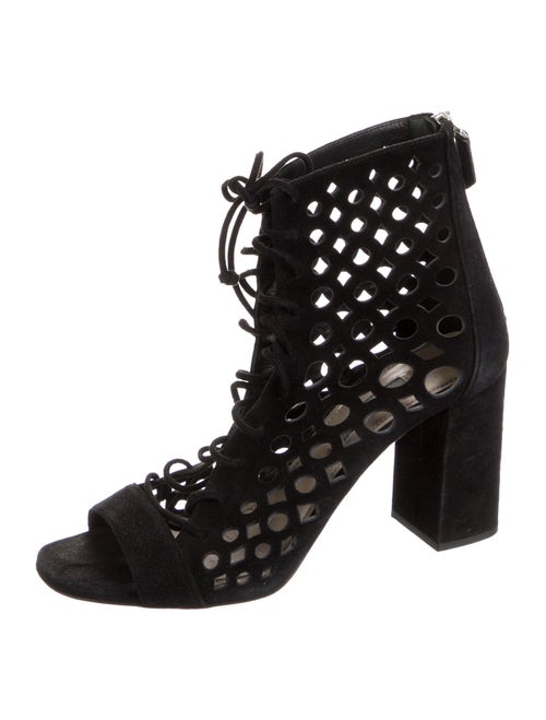 Prada Suede Lasercut Accents Pumps