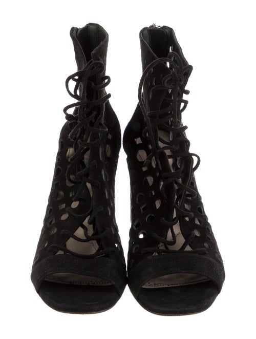 Prada Suede Lasercut Accents Pumps