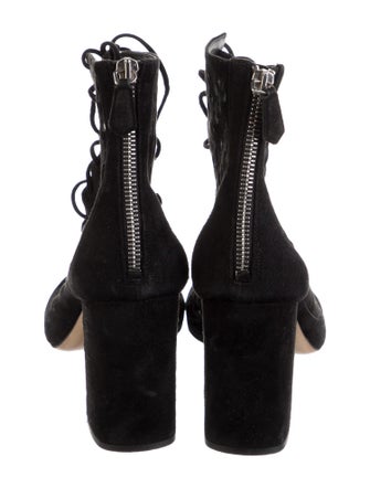 Prada Suede Lasercut Accents Pumps