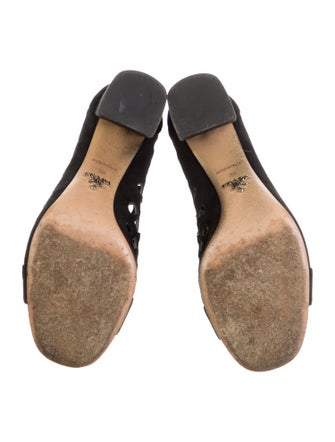 Prada Suede Lasercut Accents Pumps