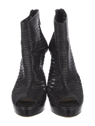 Prada Leather Mesh Accents Pumps