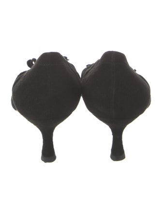 Prada Suede Bow Accents Pumps