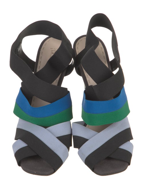 Prada Colorblock Pattern Slingback Sandals
