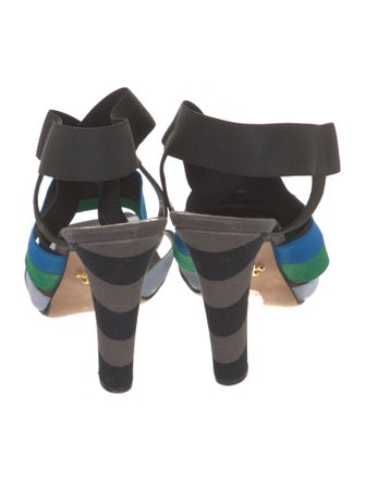 Prada Colorblock Pattern Slingback Sandals