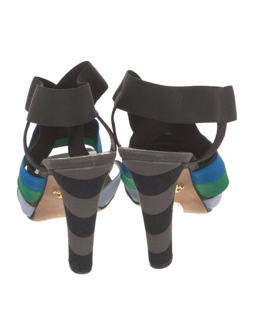 Prada Colorblock Pattern Slingback Sandals
