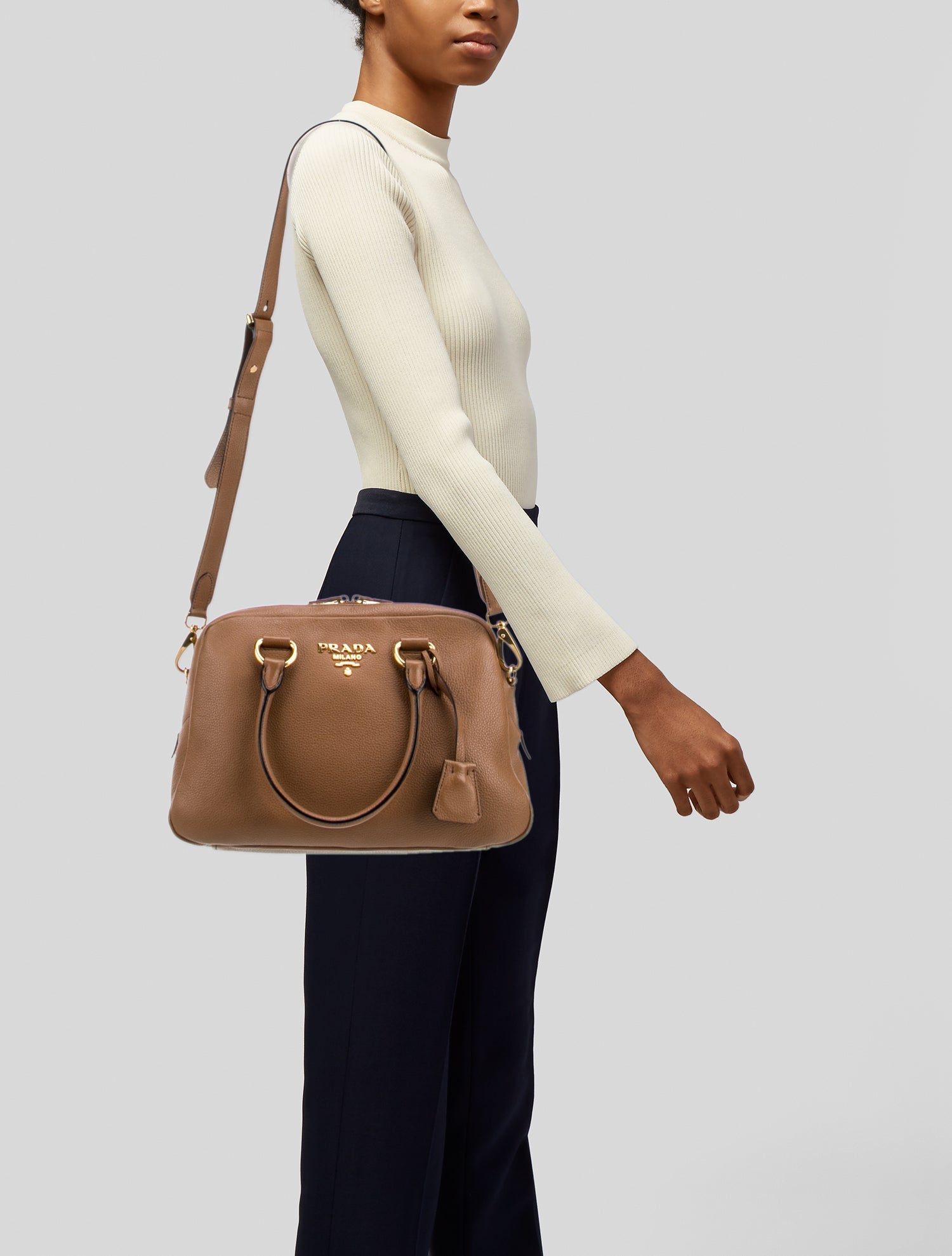 Prada Vitello Daino Leather Top Handle Bag