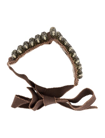 Prada Glass Bead & Ribbon Choker Bracelet