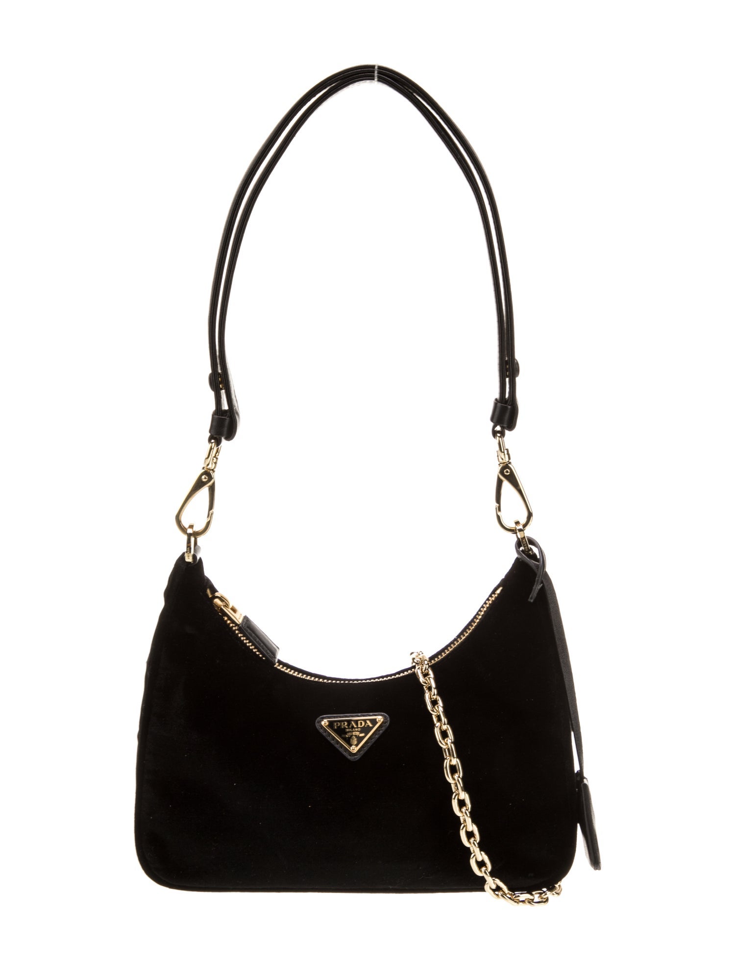 Prada Enameled Metal Triangle Re-Edition Mini