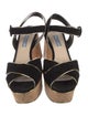 Prada Suede Leather Trim Embellishment Sandals