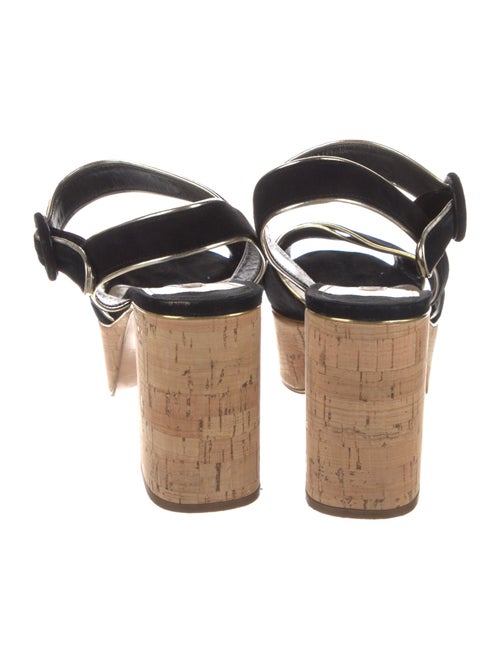 Prada Suede Leather Trim Embellishment Sandals