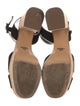 Prada Suede Leather Trim Embellishment Sandals