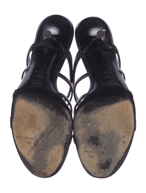 Prada Leather Cutout Accent Mules