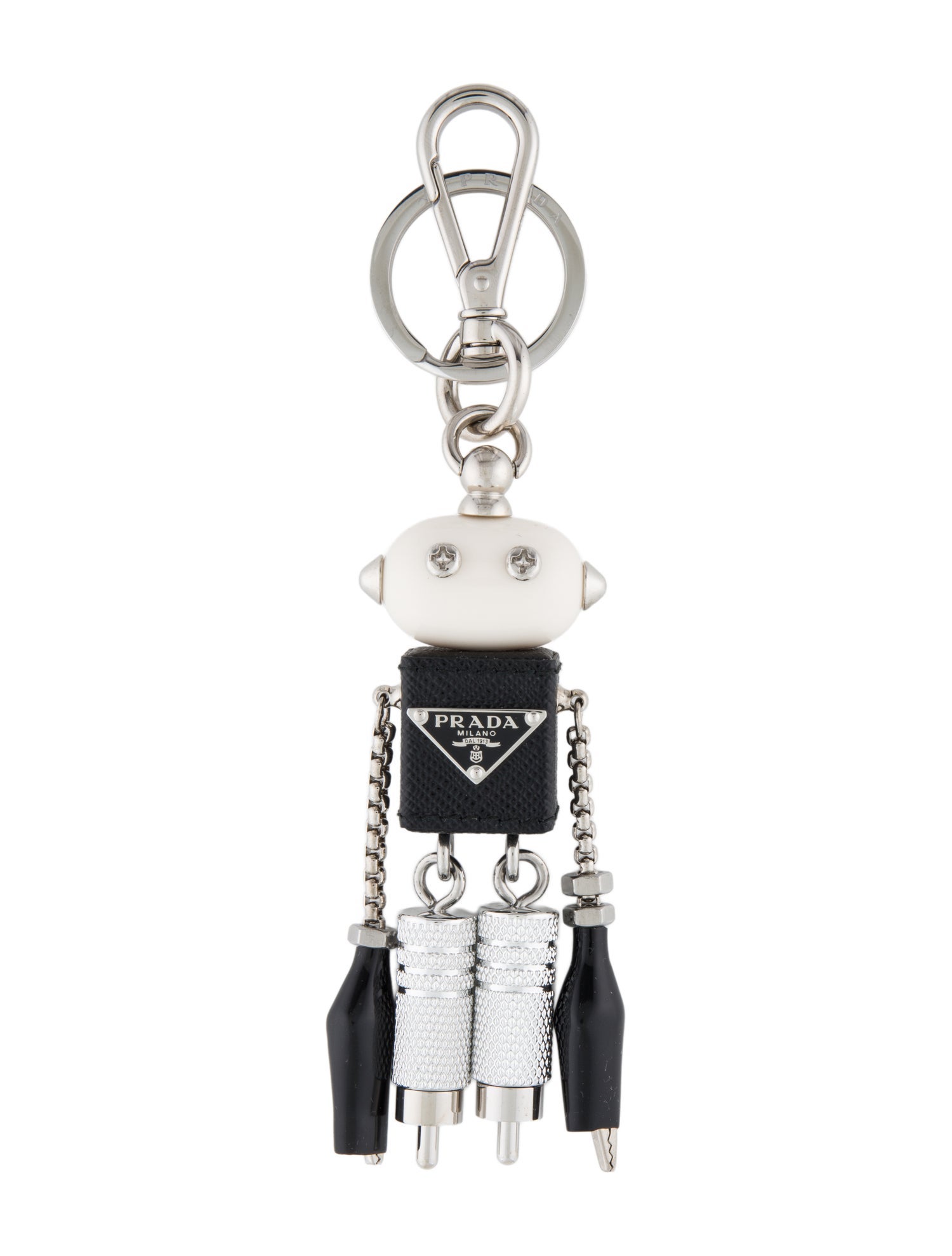 Prada robot saffiano leather keychain w/Tags