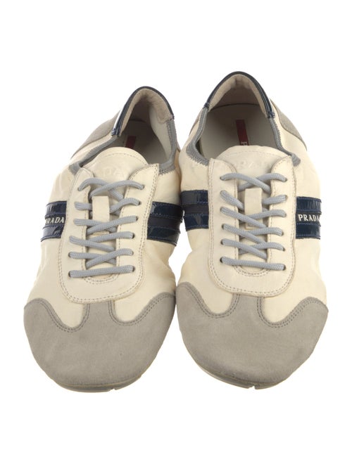Prada Leather Colorblock Pattern Sneakers