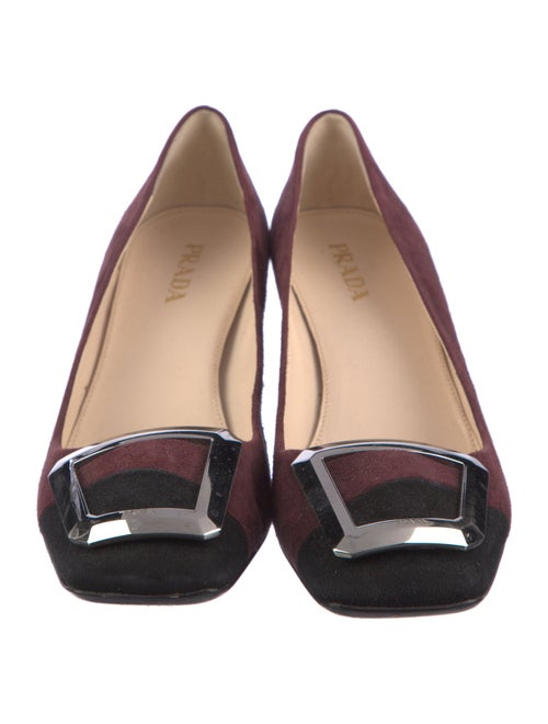 Prada Suede Colorblock Pattern Pumps