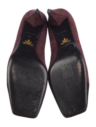 Prada Suede Colorblock Pattern Pumps