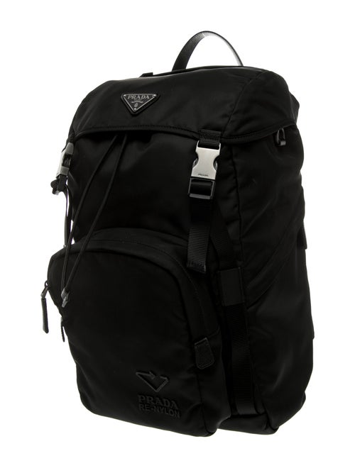 Prada Enameled Metal Triangle Backpack