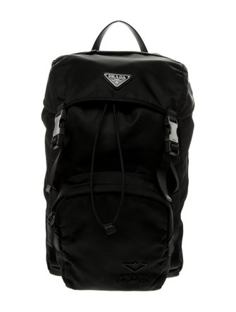 Prada Enameled Metal Triangle Backpack