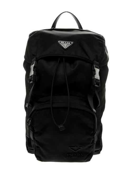 Prada Enameled Metal Triangle Backpack