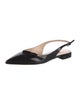 Prada Patent Leather Bow Accents Slingback Flats