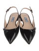 Prada Patent Leather Bow Accents Slingback Flats