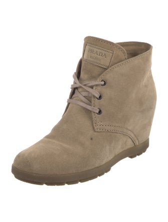 Prada Suede Lace-Up Boots