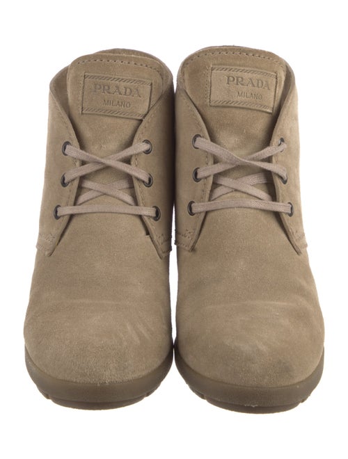 Prada Suede Lace-Up Boots