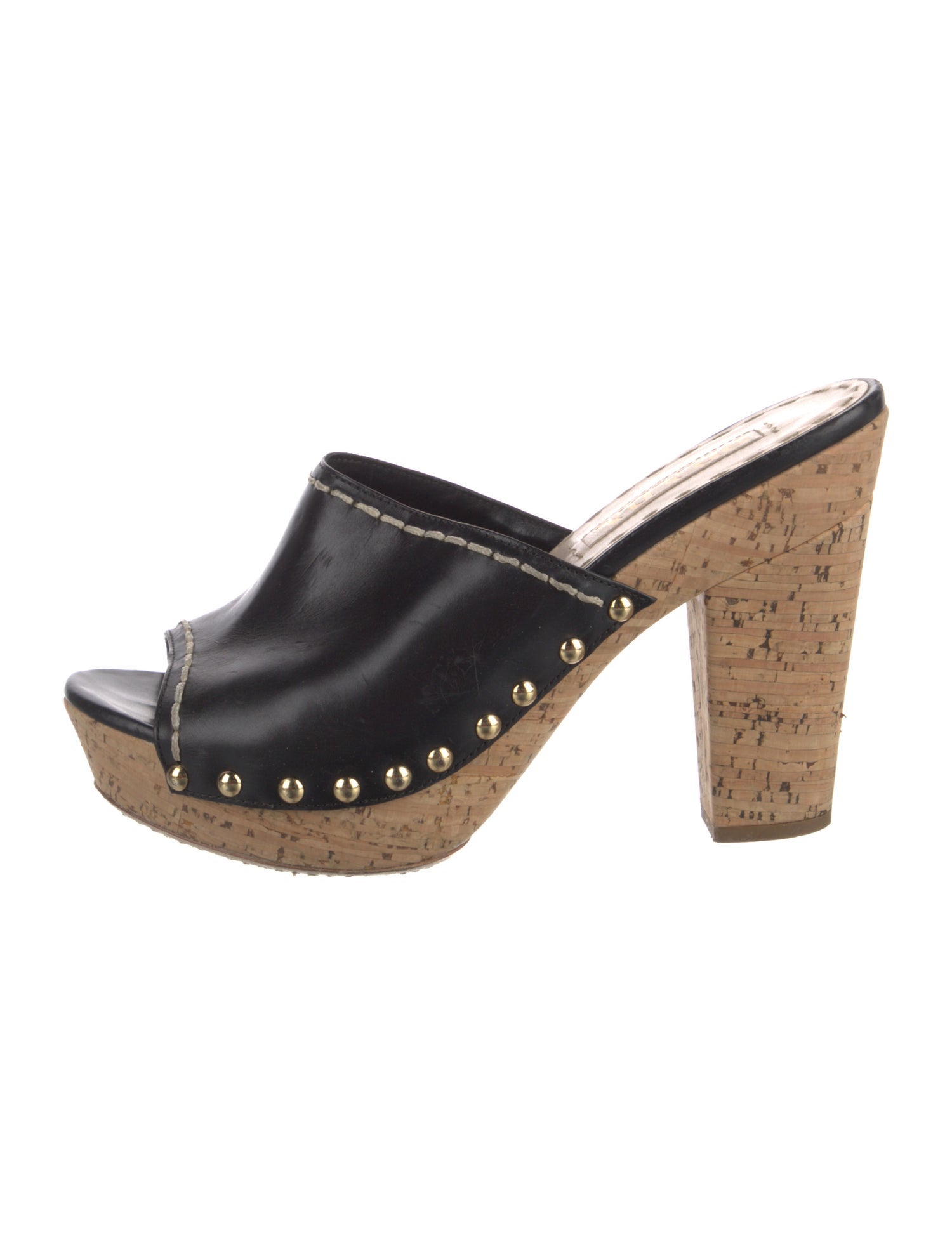 Prada Leather Colorblock Pattern Slides