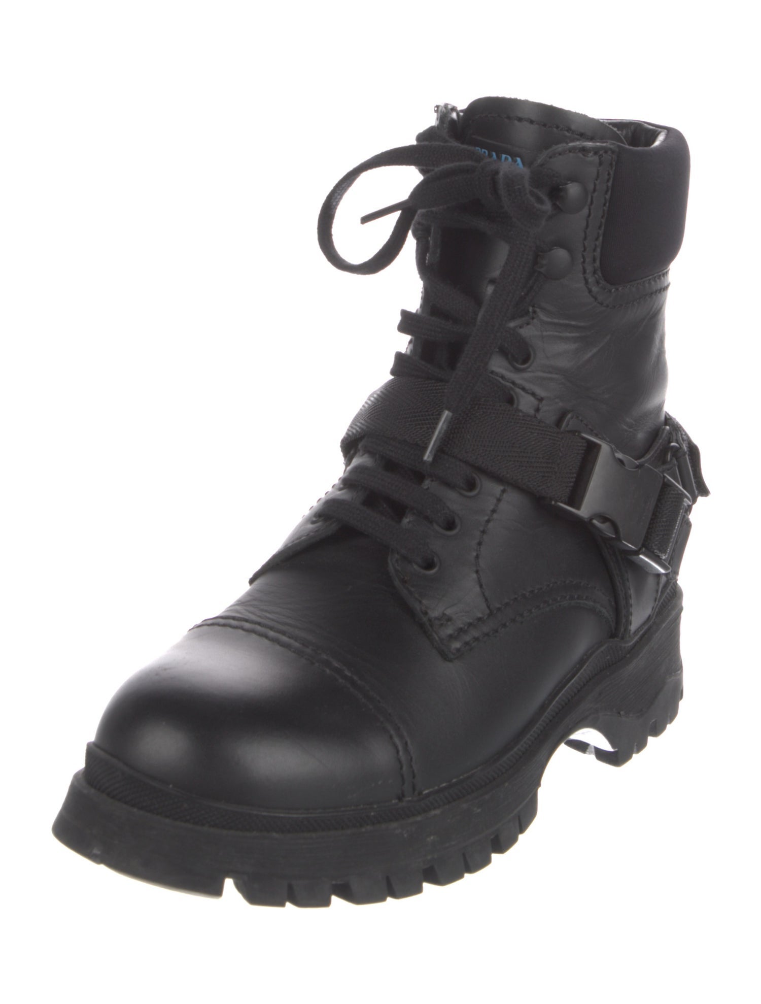 Prada Leather Combat Boots