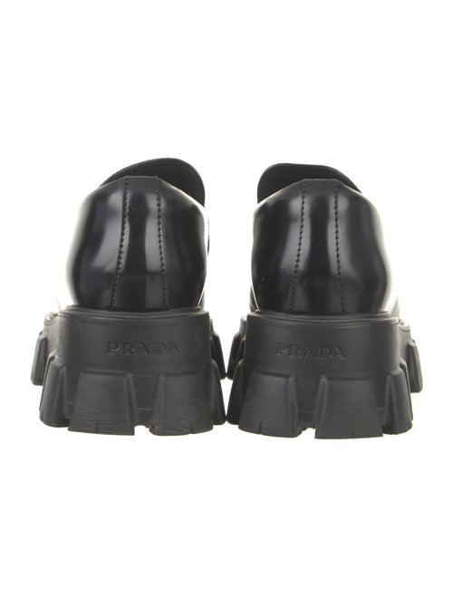 Prada Leather Embroidered Accent Oxfords